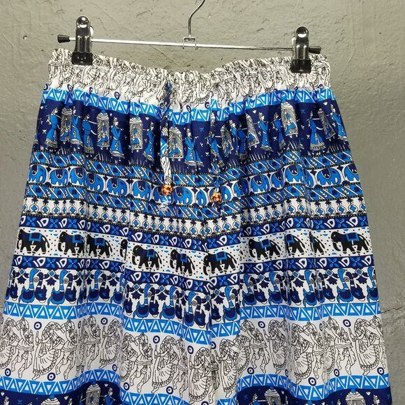 Palazzo Pants Women's Small Elephant Indian Block Print Wide Leg Hippie Boho - Picture 3 of 14